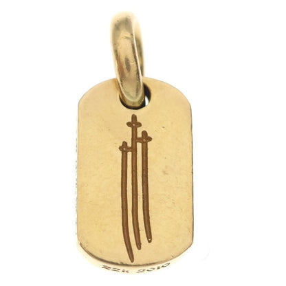 Chrome Hearts 22k DT Tny Rs3 Cross Tiny Dog Tag Pendant Top Gold