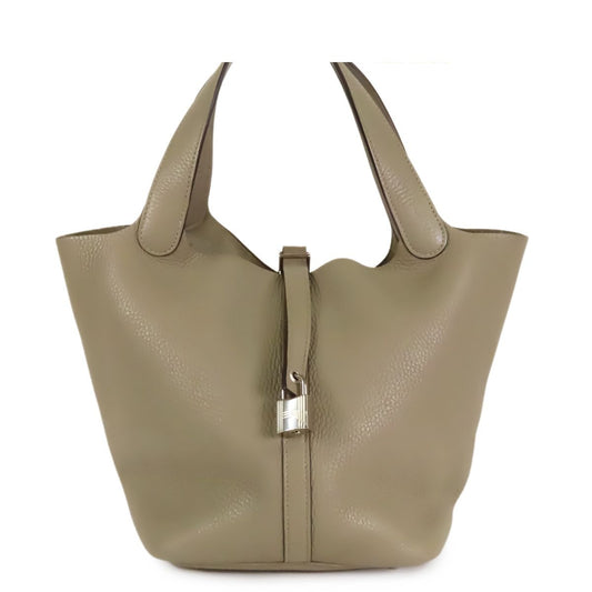 Hermes Picotin Lock MM Sage Silver Taurillon Handbag