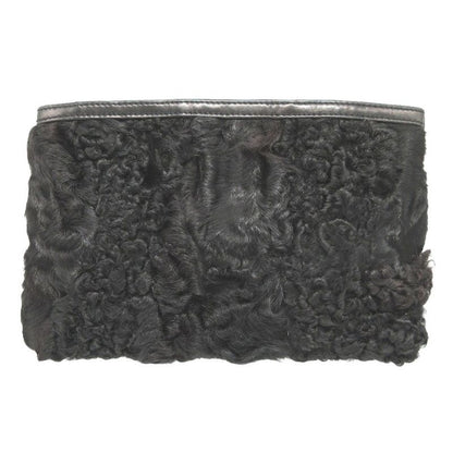 Loewe Lamb Fur Nappa Leather Black Zip Pouch 0080 Loewe