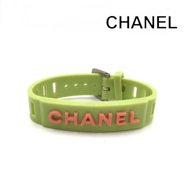 Chanel Rubber Bracelet Green Orange