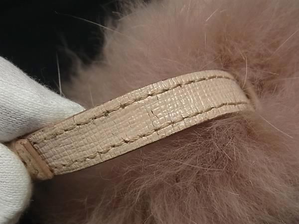 Fendi Pom Charm Fur And Leather Key Holder Key Ring Bag Charm Pink Fm2906