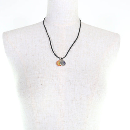 Hermes Eclipse Necklace Pendant Choker Orange Blue — view 4