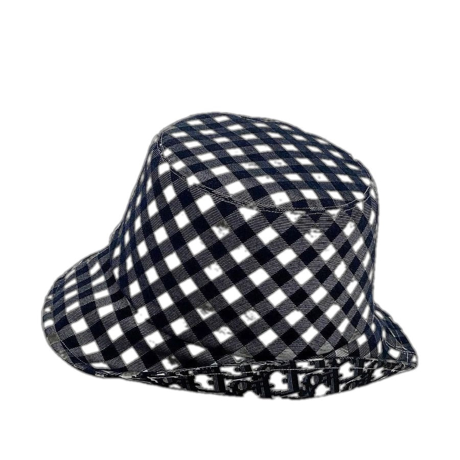 Dior Baquet White Navy Check Oak Hat