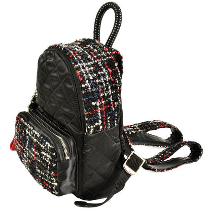 Chanel Backpack Tweed Nylon Black Silver Hardware Coco Mark 24th Astronaut Women