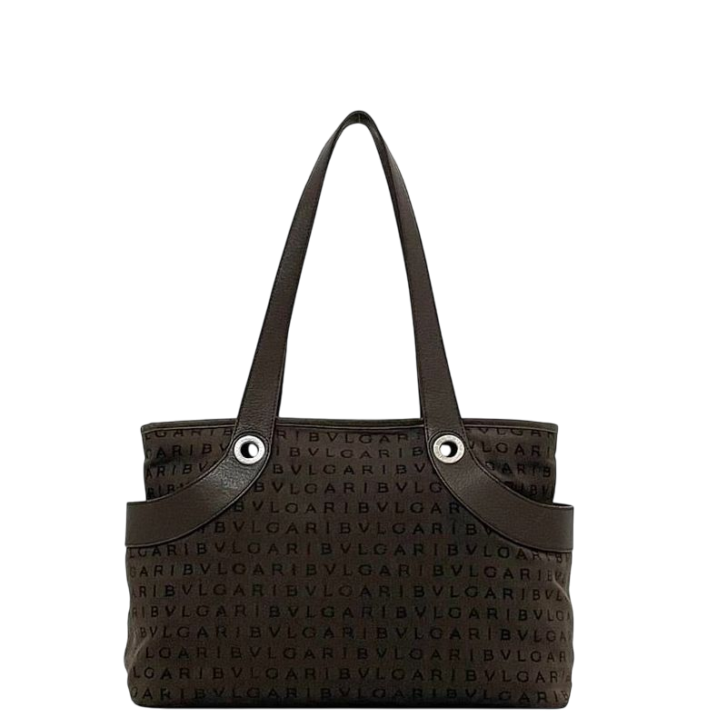 Bulgari Tote Bag Lolita Brown Logomania Light Canvas