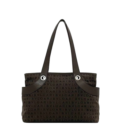 Bulgari Tote Bag Lolita Brown Logomania Light Canvas