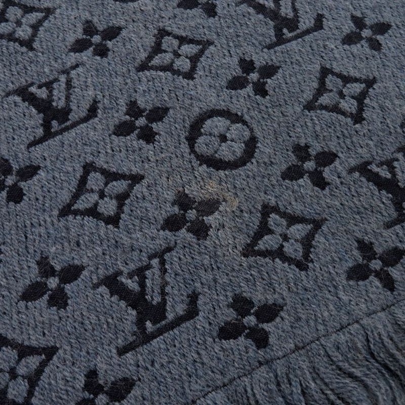 Louis Vuitton Scarf Monogram Classic M78525 Wool Blue Marline Scarf LV 1434