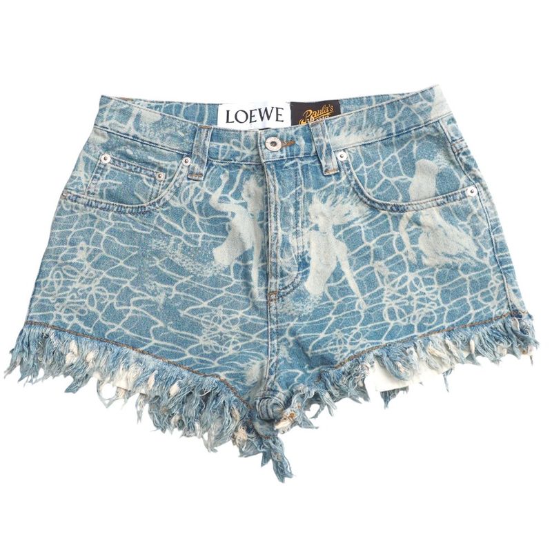 2022ssLoewe Mermaid Shorts Paulas Ibiza Shorts Size 36 Denim Mermaid