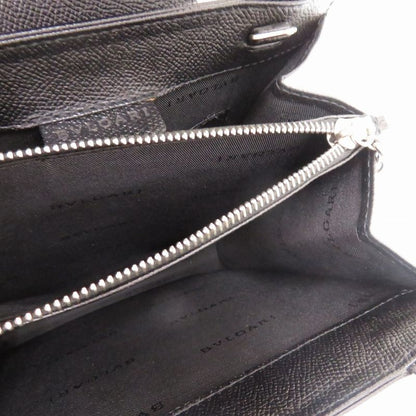 Bulgari 2way Leather Black 0428 Black Handbag Bvlgari