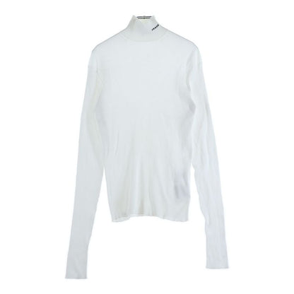 Prada Logo Print Turtle Neck Sweater White Umr524 S222 11 I0