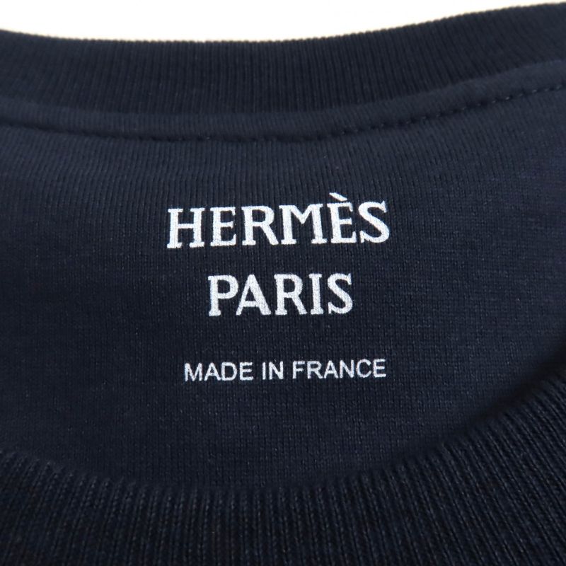 Hermes 23SS 3e4509dl 100% Cotton H Logo Embroidered Crew Neck Short Sleeves