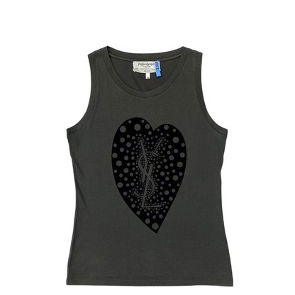 Yves Saint Laurent Tank Top Gray XS Cleaned Ladies