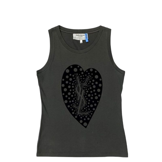 Yves Saint Laurent Tank Top Gray XS Cleaned Ladies