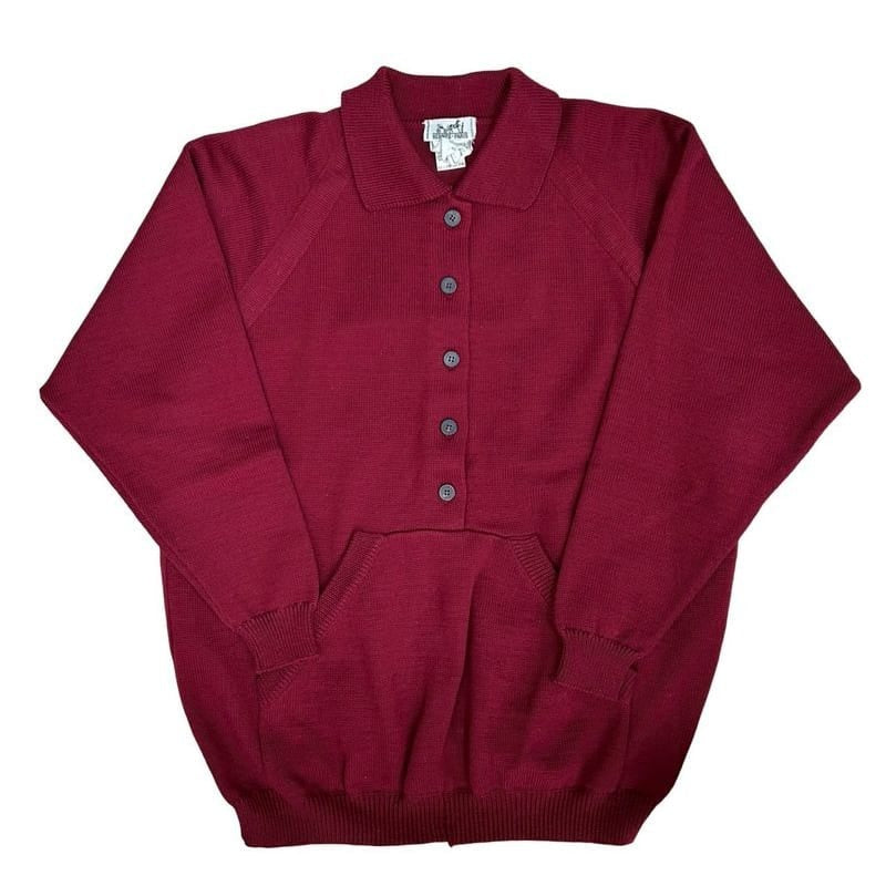 Hermes Wool Sweater Knit Top S Size Wine Red 84021