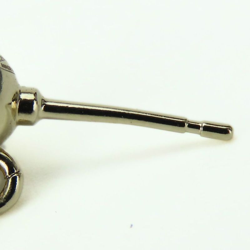 Chanel Earrings Coco Mark Metal Silver Heart Rhinestone C25P Ladies Women Chanel