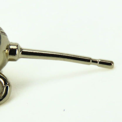 Chanel Earrings Coco Mark Metal Silver Heart Rhinestone C25P Ladies Women Chanel