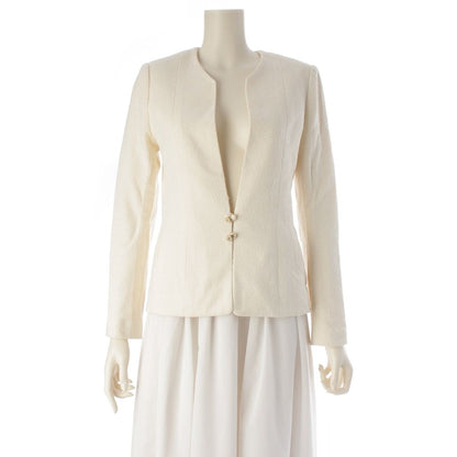 Chanel Cotton Wool Chain Coco Button Collarless Jacket