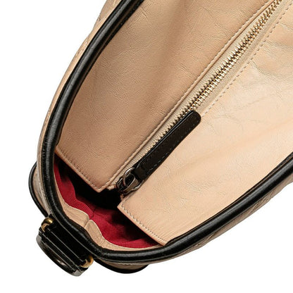 Chanel Gabrielle Coco Mark Handbag Shoulder Bag 2WAY Beige Black Lambskin Women