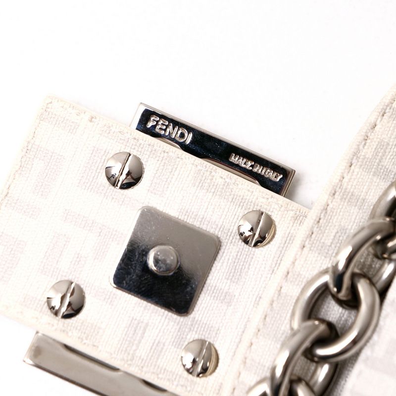 Fendi Handbag Zucchino PVC Mamma Bucket Chain Shoulder Mini Bag Shoulder Semi