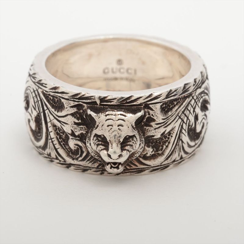Gucci Taiga - Head Arabesque Garden Silver Ring 12 (actual Size 11.25) Made In