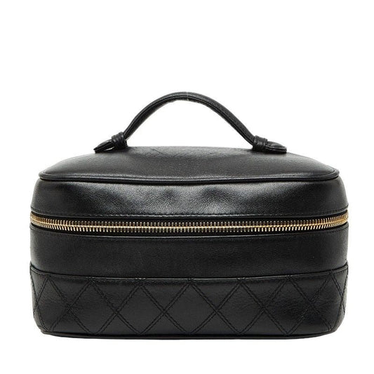 Chanel Bicolore Vanity Bag Handbag Black Lambskin