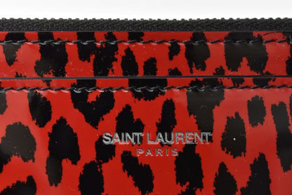 Unused Saint Laurent Paris Flap Pouch Clutch Bag Rouge Black