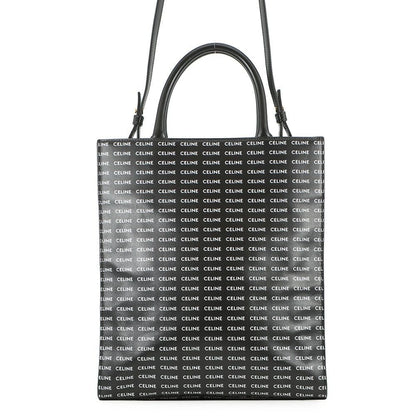 Celine Tote Small Vertical Cabas Logo All Over Pattern 2-Way Black
