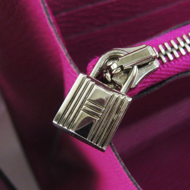 Hermes Kelly Wallet Rose Purple Silver Hardware Chevre Long Wallet / Long