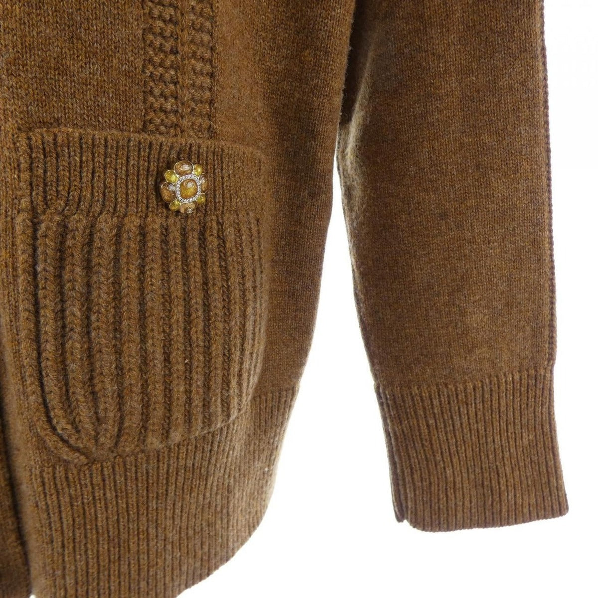 Chanel Cardigan Cashmere Brown Sheer — view 7
