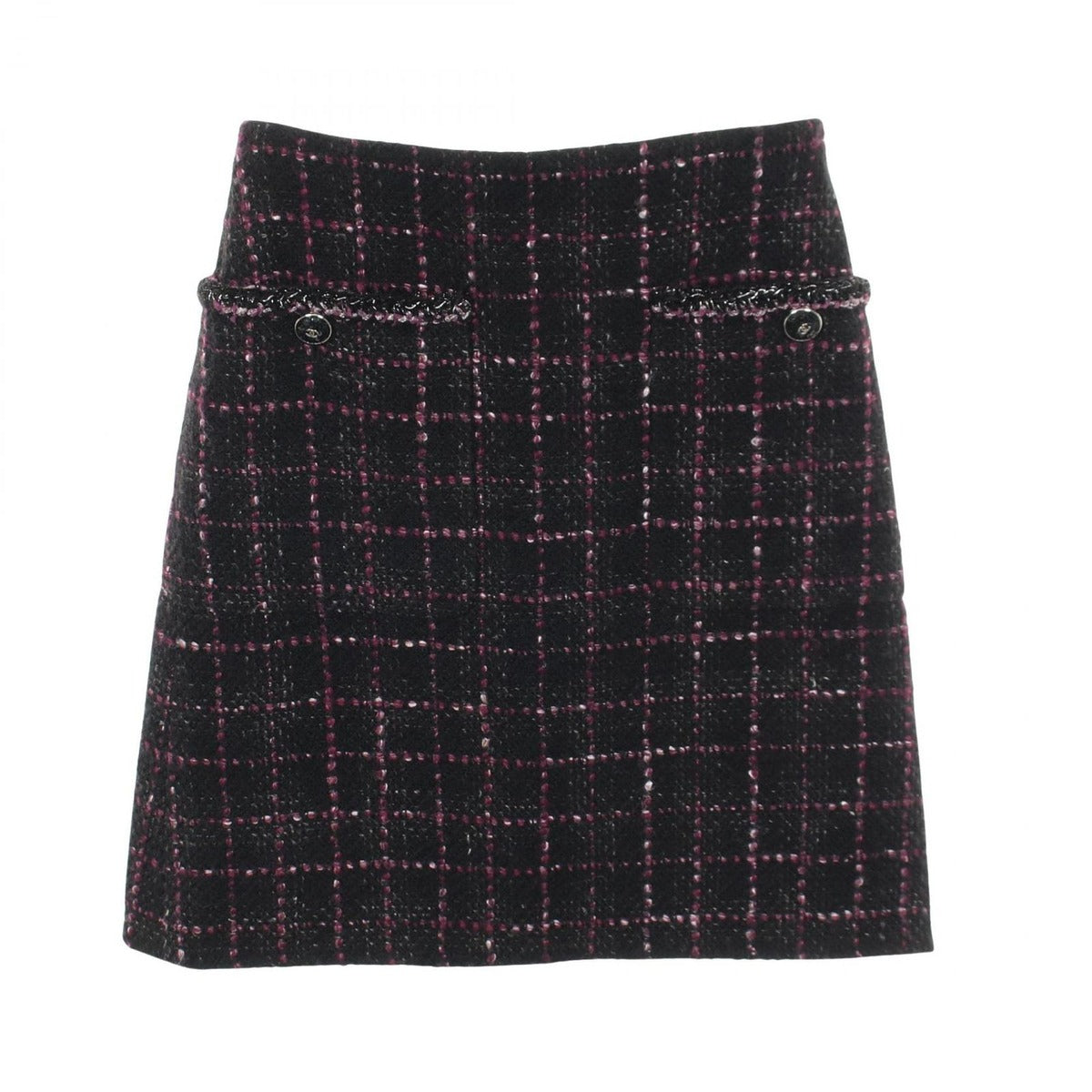 Chanel Skirt CC Logo Button Wool