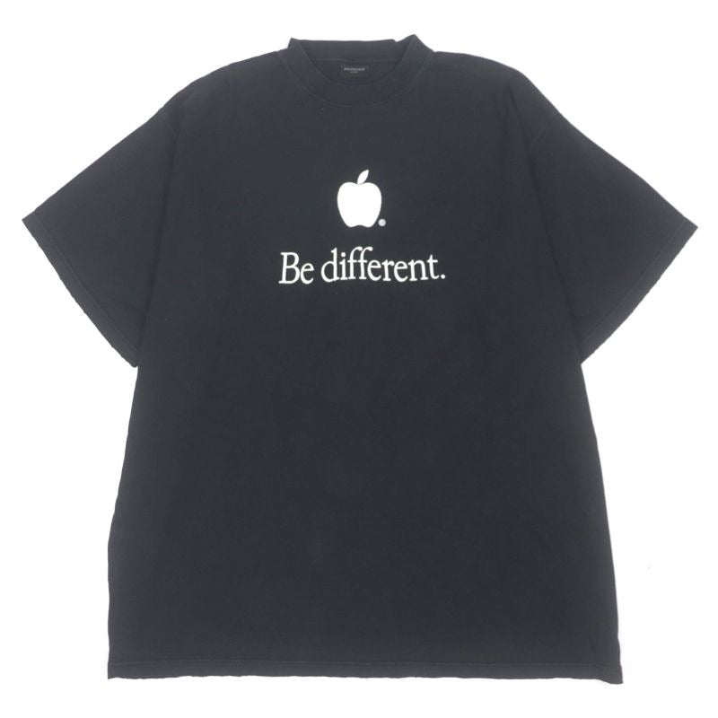 Balenciaga 22 AW be Different 100% Cotton Oversized Damaged Crew