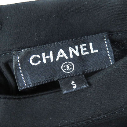 CHANEL P57567 100% Cotton Coco Mark Button Round Neck Short Sleeve Dress Mini