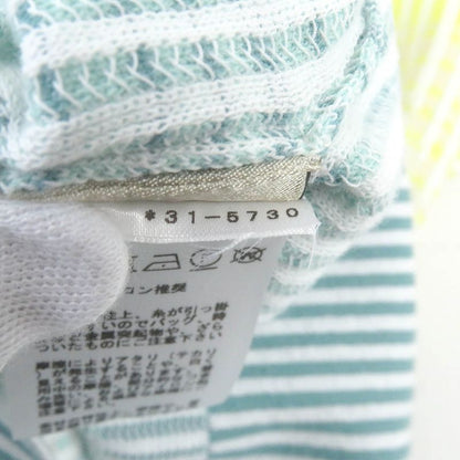 Hermes 2023 100% Cotton Striped Short Sleeve Knit Cut And Sewn White XS Made In