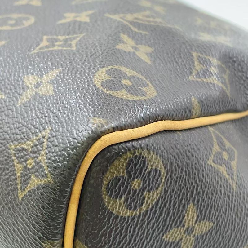 Louis Vuitton Speedy 35 Monogram Leather X PVC Brown Handbag Gold M41524