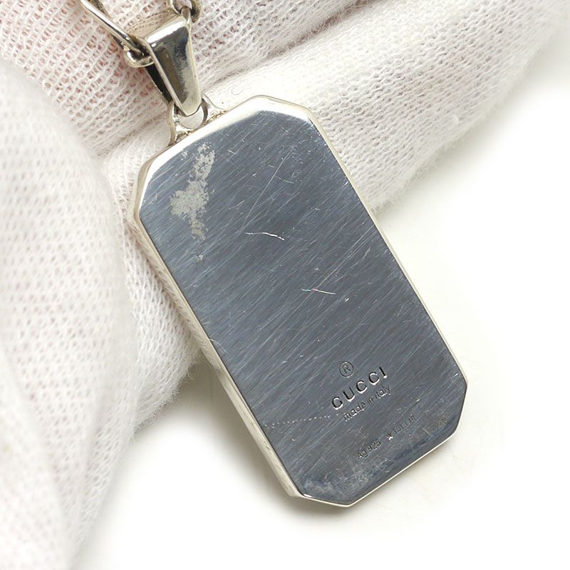 Gucci GG & Bee Engraved Necklace Sv925 Silver Accessories