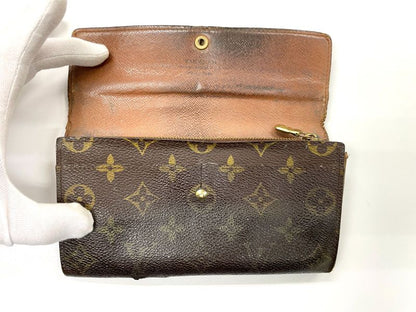 Louis Vuitton Monogram Pochette Portmonnais Cles Di Long Wallet M61725 Brown