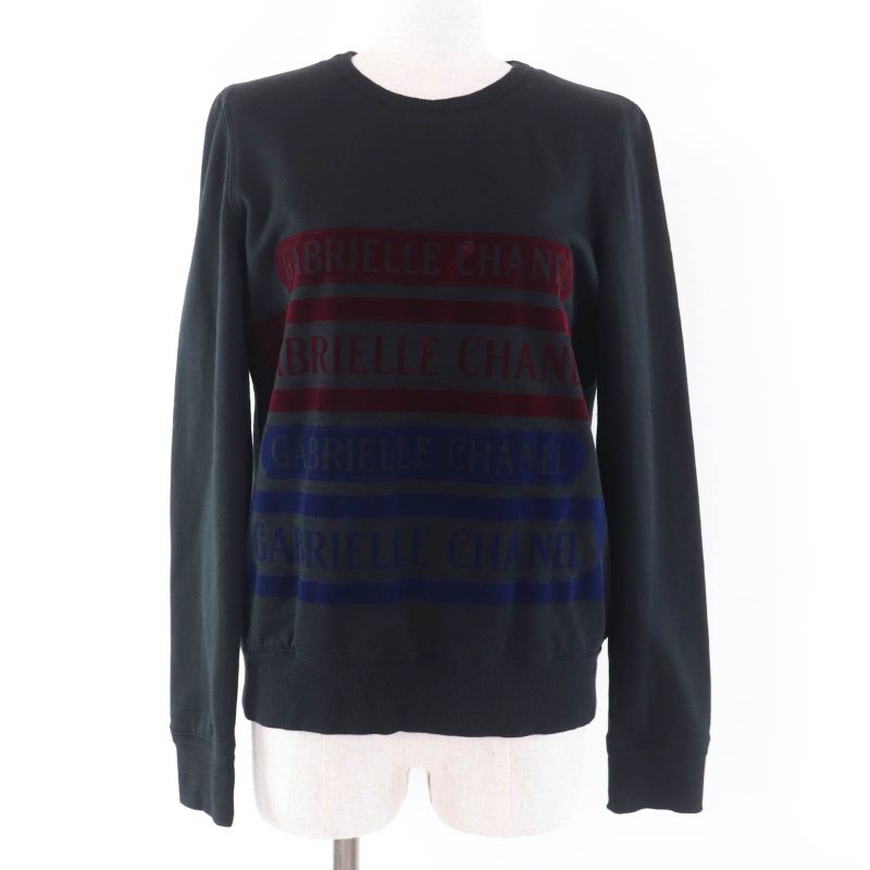 CHANEL P57408k07541 Cotton Gabrielle Coco Mark Flocked Logo Sweatshirt