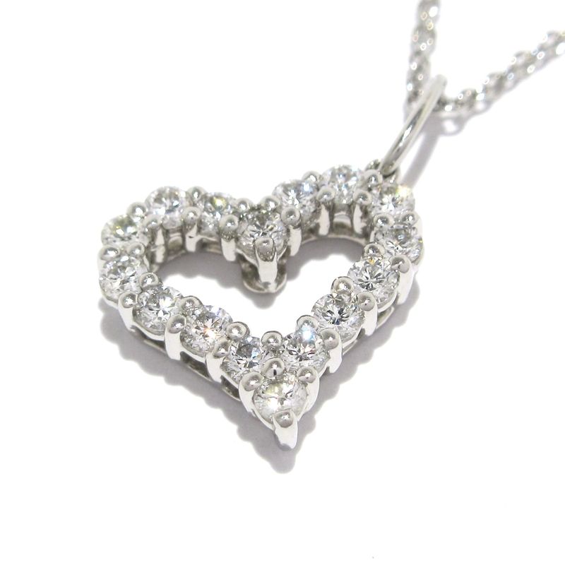 Tiffany & Co Necklace Sentimental Heart Pt950 X 16P Diamonds