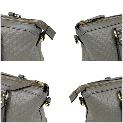 Gucci Micro Shimmer Leather Mini Tote Bag Shoulder Bag 2WAY Light Gray Leather
