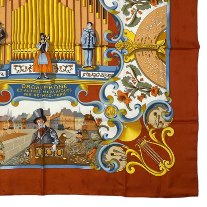 Hermes Scarf 100% Silk Carre 90 Orgauphone ET Autres Mecaniques Pipe Organ — view 6