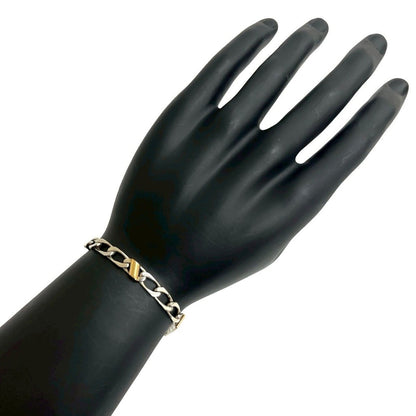 Tiffany & Co Figaro Bracelet Calf 18K Gold Chain Silver — view 2