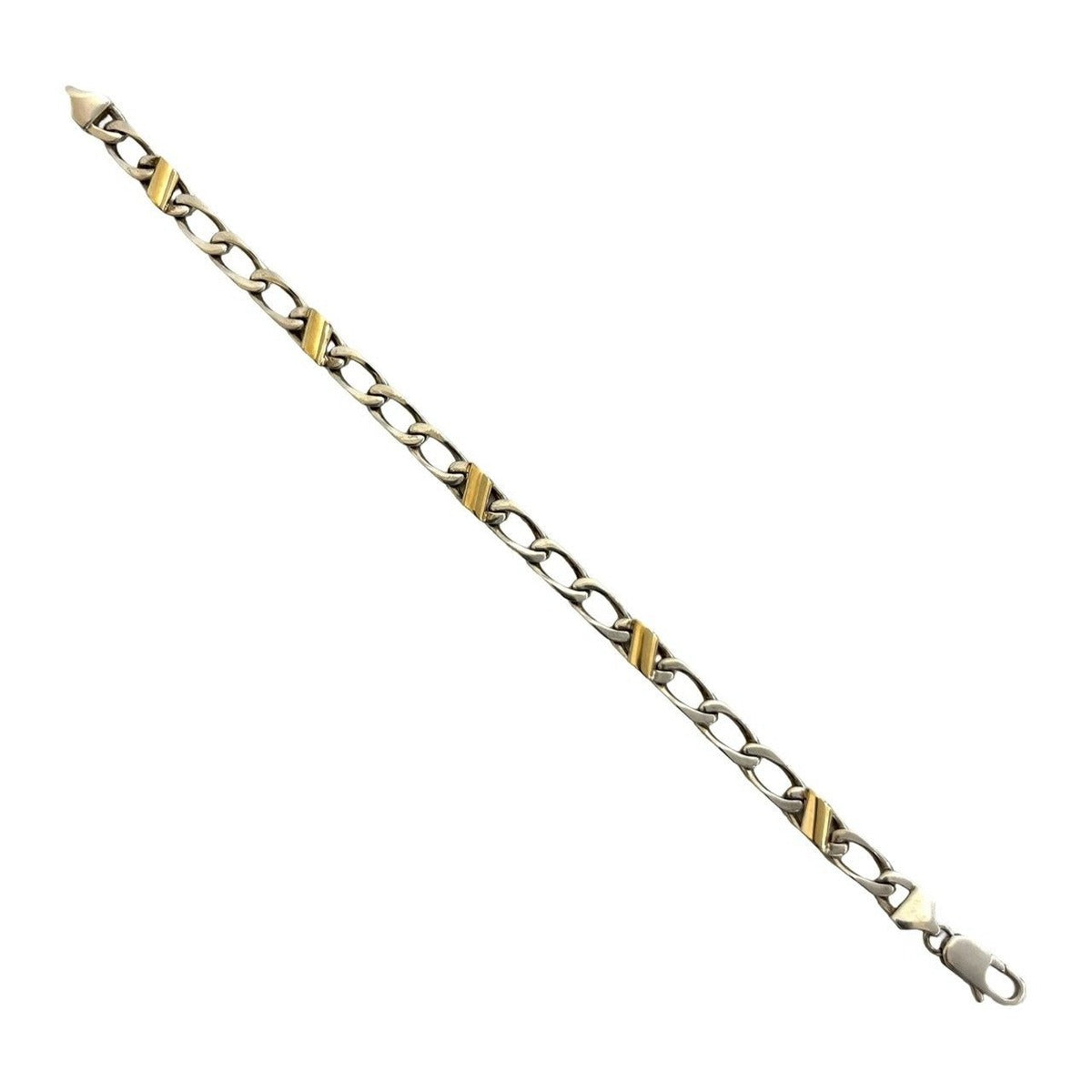 Tiffany & Co Figaro Bracelet Calf 18K Gold Chain Silver — view 5