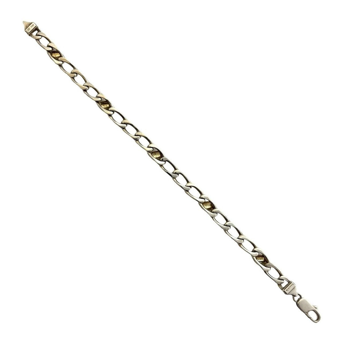 Tiffany & Co Figaro Bracelet Calf 18K Gold Chain Silver — view 6