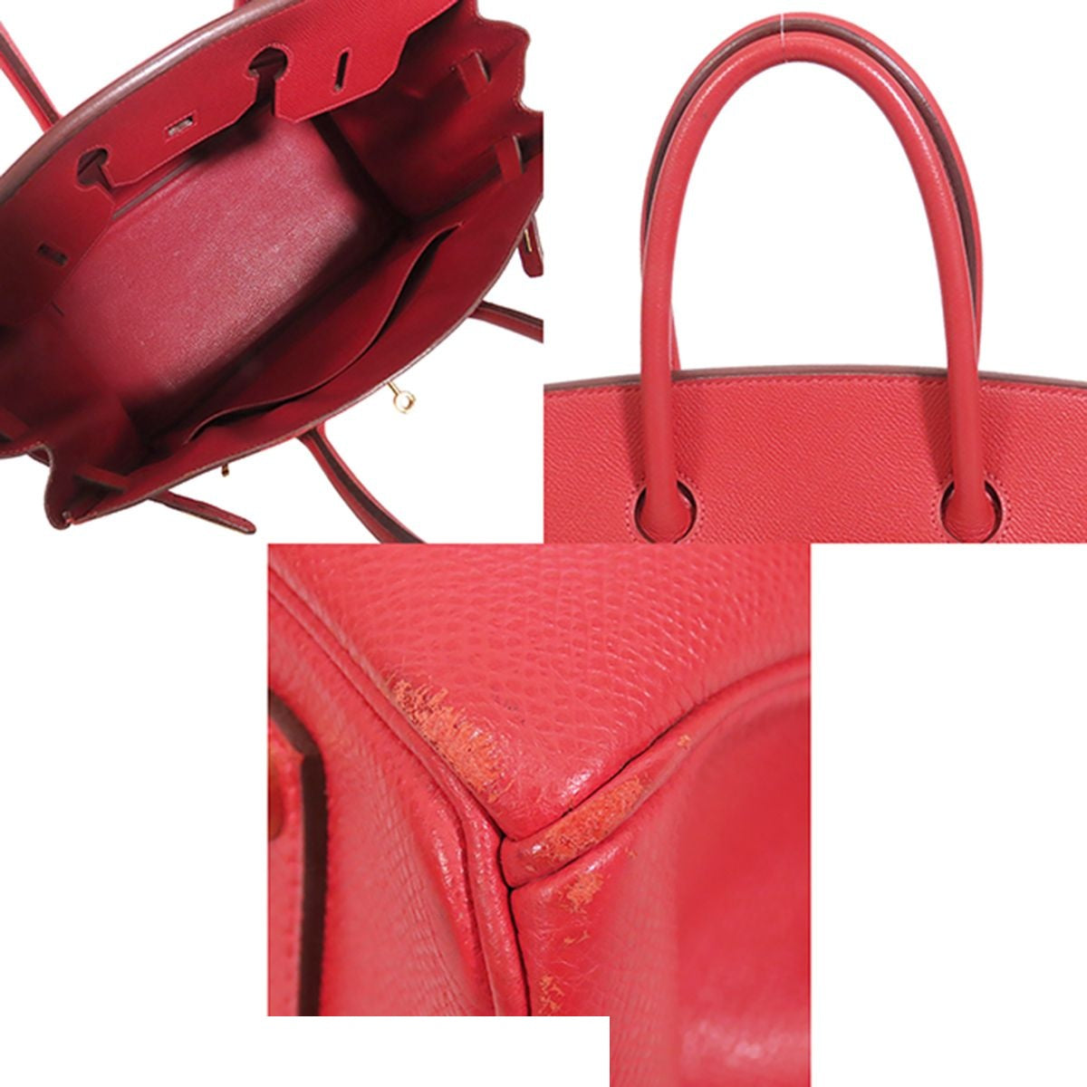 Hermes Birkin 35 Rouge Vif Gold Epsom Handbag — view 4