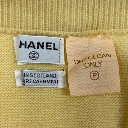 Chanel Cc6 Vintage Cashmere 100% Knit Skirt L Yellow 100 — view 8