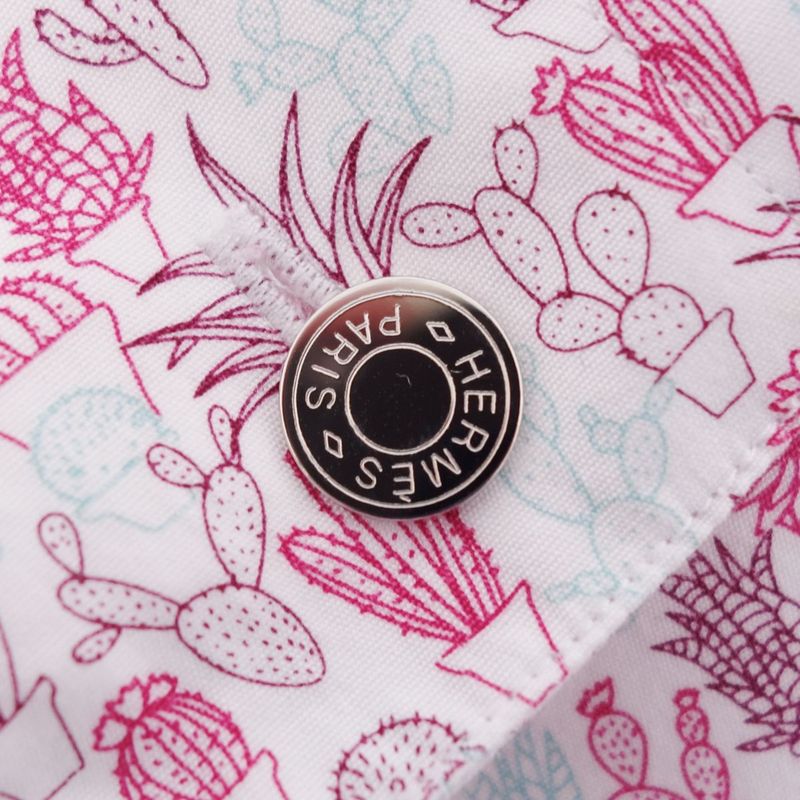 Hermes Shirt Long Sleeves All Over Pattern Serie Buttons Cot