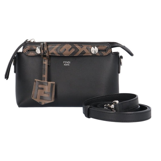 Fendi by the Way Mini Shoulder Bag Leather Black Brown