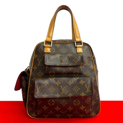 Louis Vuitton Vintage Excentri Cite Monogram Leather Mini Boston Bag Brown