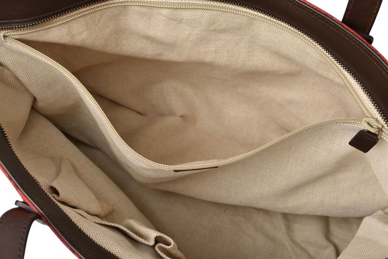 Gucci Tote Shoulder Bag Gucci Coated Canvas GG Dar Cles Red Sherry 308928