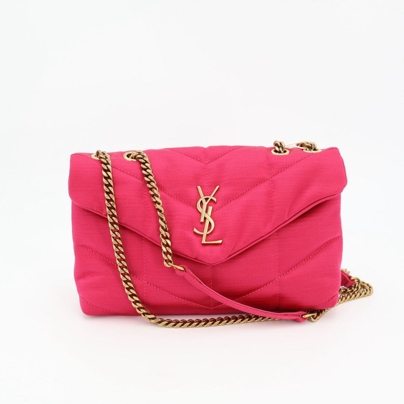 Saint Laurent Mini Puffer Cotton Blend Shoulder Bag